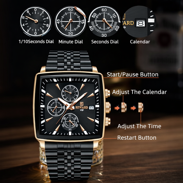 Square Chrono Office Confidence Watch