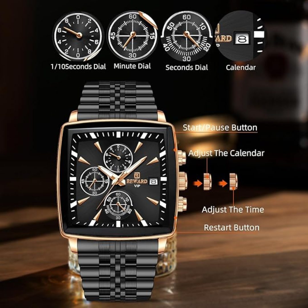 Square Chrono-Office Confidence Watch