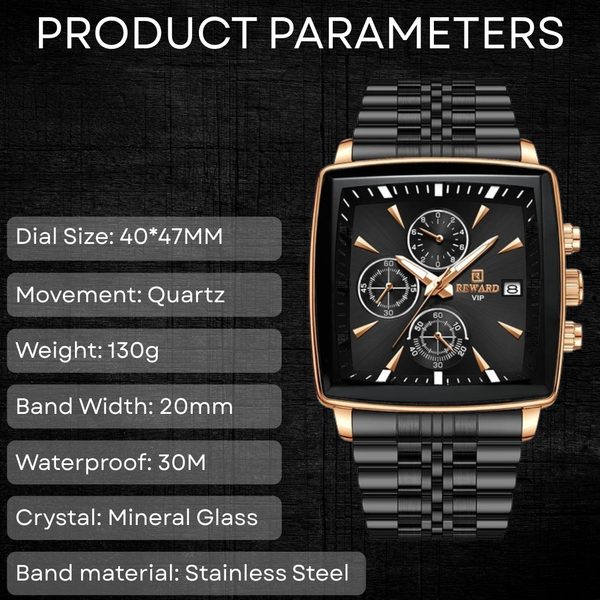 Square Chrono Office Confidence Watch